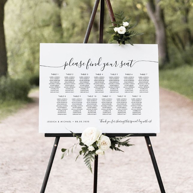 13 Tables Modern Find Your Seat Seating Chart (Creator Uploaded)