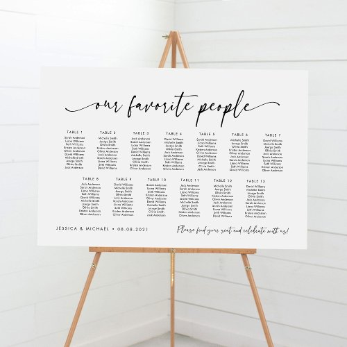 13 Tables Our Favorite People Seating Chart Plan Foam Board