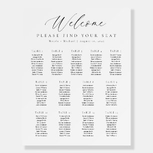 13 Tables Welcome Seating Chart Foam Board