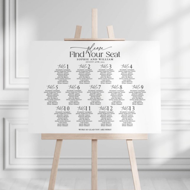 13 Tables Welcome Seating Chart Foam Board (Creator Uploaded)