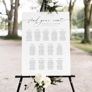 13 Tables Welcome Seating Chart Modern Script Foam Board