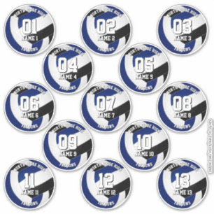 13 team athletes black blue volleyball club colors sticker