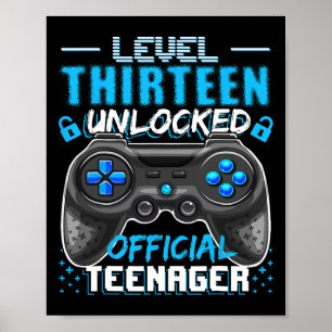 13 Unlocked Official Teenager Video Game 13th Birt Poster
