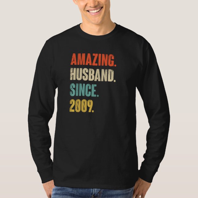 13 Wedding Aniversary  Him  Amazing Husband Since  T-Shirt (Front)