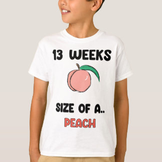 13 Weeks of Pregnancy - Cute Retro Fruit of Peach T-Shirt