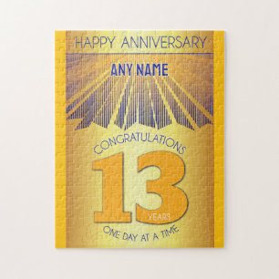 13 Year AA 12 Step Anniversary Personalized Jigsaw Puzzle
