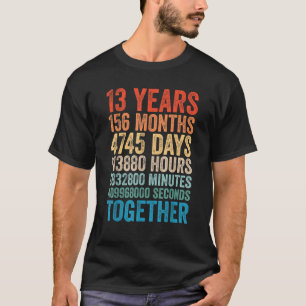 13 Year Anniversary Him Her Couple 13th Wedding T  T-Shirt