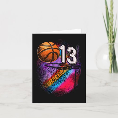 13 Year Old 13th Birthday Basketball Official Teen Card