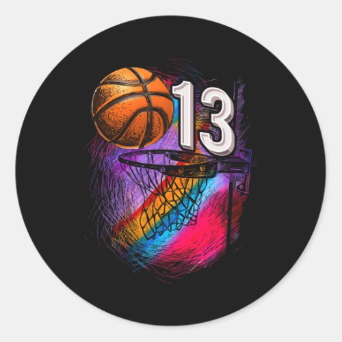 13 Year Old 13th Birthday Basketball Official Teen Classic Round Sticker
