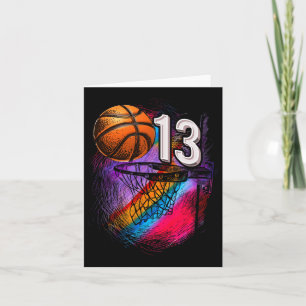 13 Year Old 13th Birthday Bysketbyll Official Teen Card