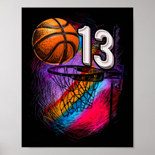 13 Year Old 13th Birthday Bysketbyll Official Teen Poster