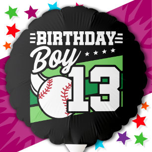 13 Year Old Baseball Party Theme 13th Birthday Boy Balloon
