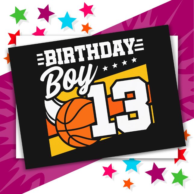 13 Year Old Basketball Party 13th Birthday Boy Postcard (Creator Uploaded)