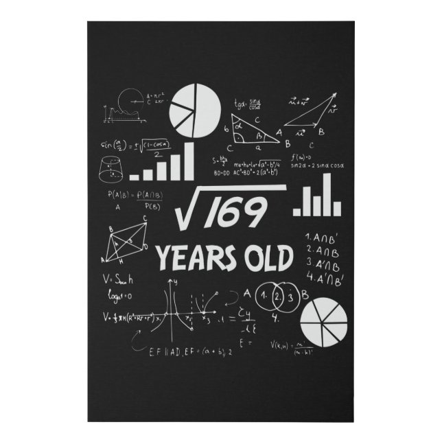 13 Year Old Bday Geeky Math 13th birthday Gift Faux Canvas Print (Front)