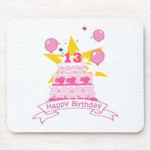 13 Year Old Birthday Cake Mouse Pad
