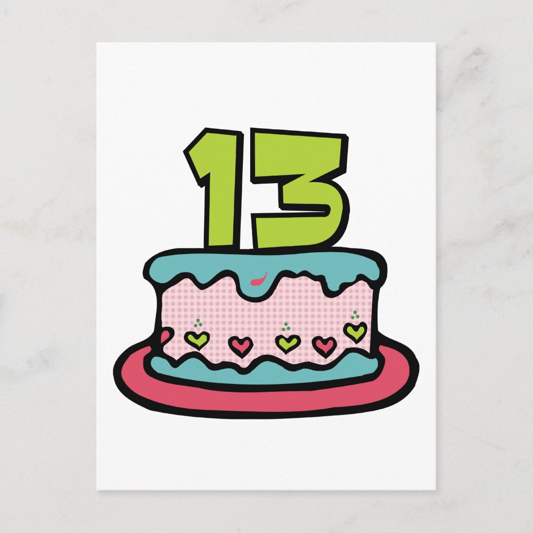 13-year-old-birthday-cake-postcard-zazzle