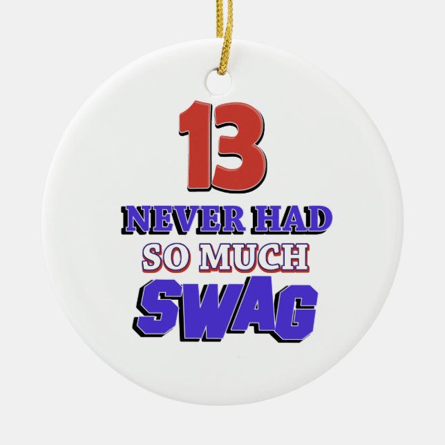 13 Year Old Birthday Gift Ceramic Ornament (Front)