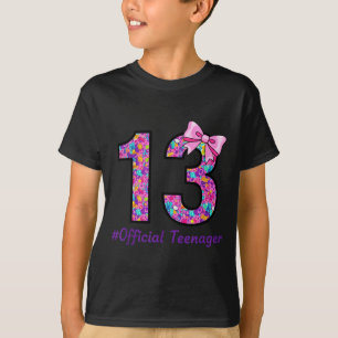 13 Year Old Coquette Bow Official Teenager 13th Bi T-Shirt