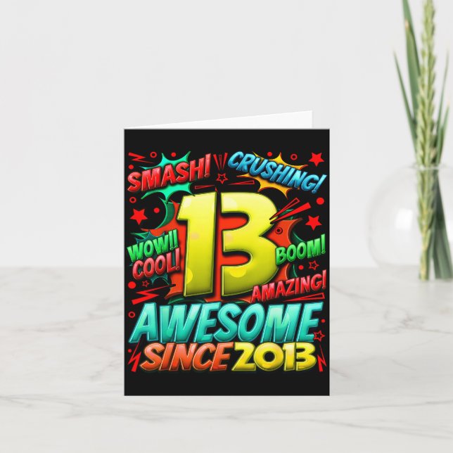 13 Year Old For Boys 13th Birthday Boy 13 Year Old Card (Front)