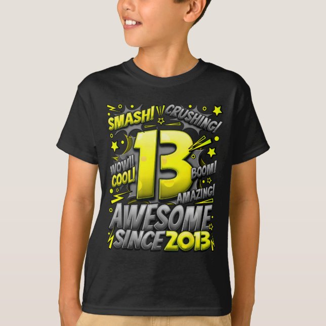 13 Year Old For Boys 13th Birthday Boy 13 Year Old T-Shirt (Front)