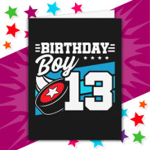 13 Year Old Hockey Party Theme 13th Birthday Boy
