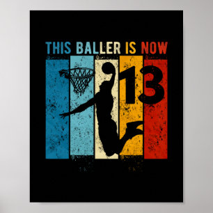 13 Year Old Sketll 13th Birthday Boy Poster