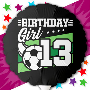 13 Year Old Soccer Football 13th Birthday Girl Balloon