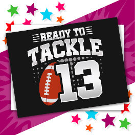 13 Year Old Tackle Football Party 13th Birthday Postcard