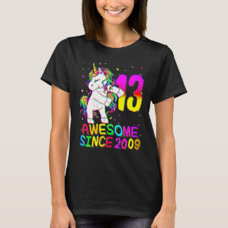 13 Year Old Unicorn Flossing 13th Birthday Girl Un T-Shirt