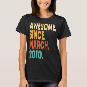 13 Year Old Vintage March 2010 13th Birthday Boy T-Shirt