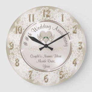 13 Year Traditional Anniversary Gift or 1 Year Large Clock