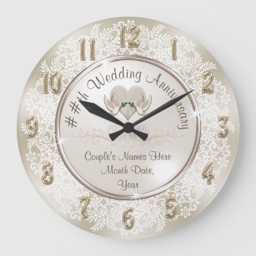 13 Year Traditional Anniversary Gift or 1 Year Large Clock