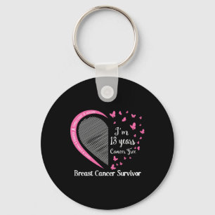 13 Years Cancer Free Breast Cancer Survivor Family Keychain