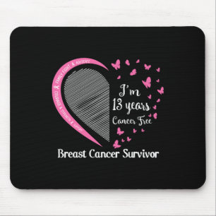 13 Years Cancer Free Breast Cancer Survivor Family Mouse Pad