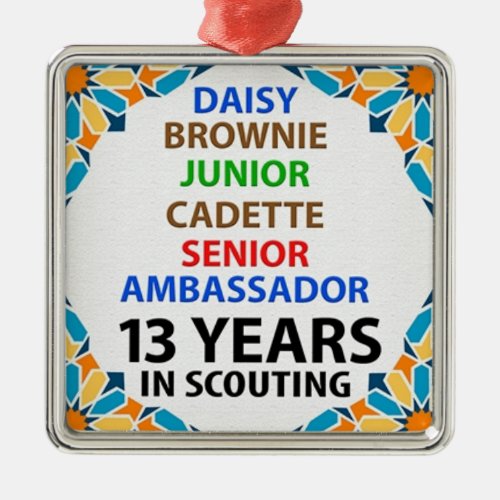 13 Years in Scouting for Girls Metal Ornament