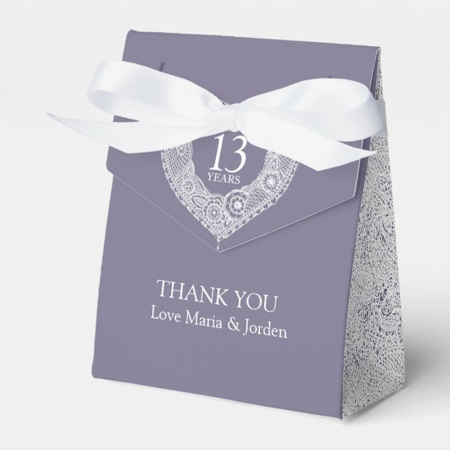 13 years lace wedding heart thank you Favor Box (Front Side)