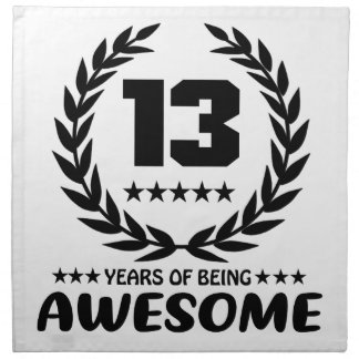 13 Years of being Awesome Cloth Napkin