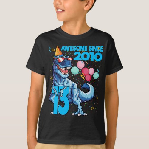 13 Years Old 13rd Birthday Dinosaur Boy Party 2010 T_Shirt