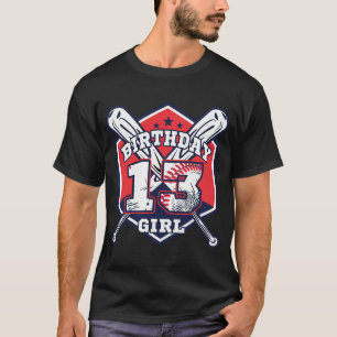 13 Years Old 13th Baseball Birthday Party Theme Bo T-Shirt