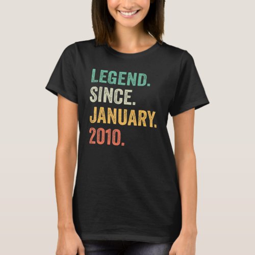 13 Years Old  13th Bday Boys Legend Since January  T_Shirt