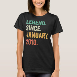 13 Years Old 13th Bday Boys Legend Since January T-Shirt