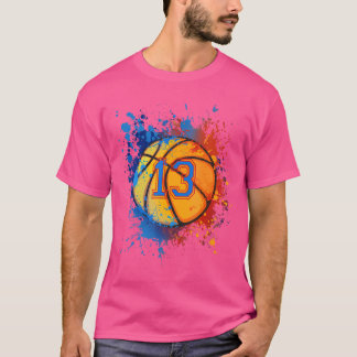 13 Years Old 13Th Birthday Basketball For Boys Par T-Shirt