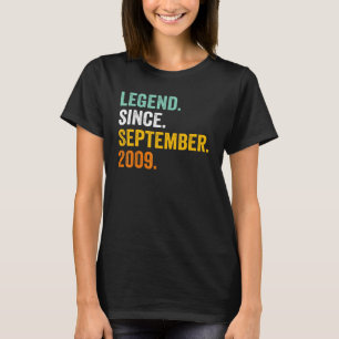 13 Years Old 13th Birthday Legend Since September T-Shirt