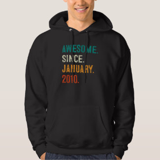 13 Years Old  Awesome Since January 2010 13th Bday Hoodie
