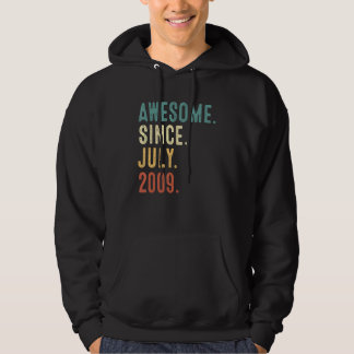 13 Years Old Awesome Since July 2009 13th Birthda Hoodie