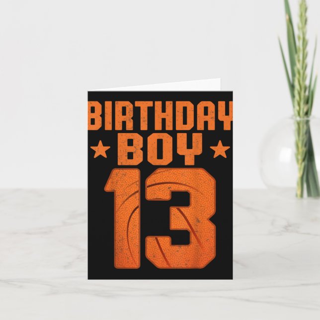 13 Years Old Basketball Player 13th Birthday Boy  Card (Front)