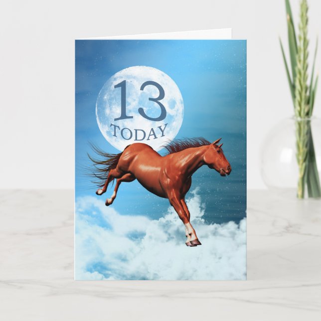 13 years old birthday card with spirit horse (Front)