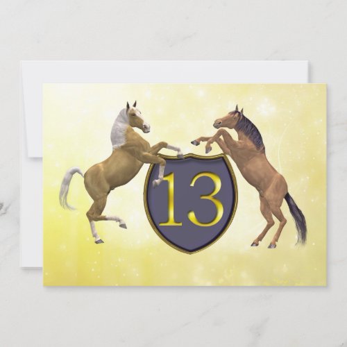 13 years old birthday party rearing horses invitation