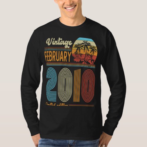 13 Years Old Birthday  Vintage February 2010 Girls T_Shirt