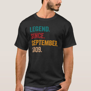 13 Years Old Gift Legend Since September 2009 13th T-Shirt